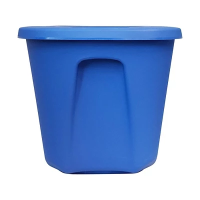 HOMZ 10-Gallon Stackable And Nestable Heavy Duty Plastic Storage Container Organizer Bin With 4 Way Handles, Capri Blue (8 Pack) 6 HOMZ 10-Gallon Stackable And Nestable Heavy Duty Plastic Storage Container Organizer Bin With 4 Way Handles, Capri Blue (8 Pack) - Image 4