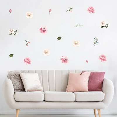Pastel Floral Wall Decor - Decalcomania 3 Pastel Floral Wall Decor - Decalcomania