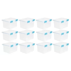 Sterilite 32 Quart Stackable Clear Plastic Storage Tote Container With Blue Gasket Latching Lid For Home And Office Organization, Clear -Northlight Store GUEST 86d65f11 c29c 42f0 a90c 16e78987ba85