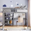 Wooden Loft Bed With Shelves, Desk And Writing Board - ModernLuxe -Northlight Store GUEST 874fdf40 e6d2 4171 988f b499bf5f93e1
