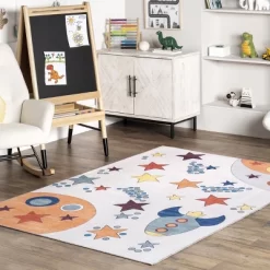 NuLOOM Leonie Outer Space Machine Washable Kids Area Rug