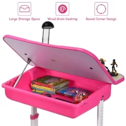Costway Adjustable Children Study Desk Chair Set W/Winged Backrest Pink -Northlight Store GUEST 88c8b3d2 c5c1 4427 9ae1 f17aa08aa3d4