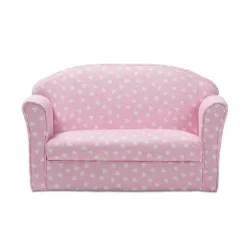 Erica Heart Upholstered Kids' 2 Seater Sofa Pink - Baxton Studio