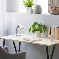 14.25" Traditional Fundamental Metal Desk Task Lamp And Bowl Shaped Shade With Flexi Gooseneck White - Creekwood Home -Northlight Store GUEST 892ce4a6 864a 4a03 8a69 0f341be65b64