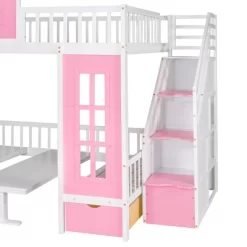 Full-Over-Full Bunk Bed With Changeable Table, Separable Bunk Bed Turn Into Upper Bed And Down Desk-ModernLuxe -Northlight Store GUEST 8952f2ca 35f1 47b3 abc0 24f886d03600