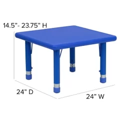 Flash Furniture 24" Square Plastic Height Adjustable Activity Table Set With 2 Chairs -Northlight Store GUEST 899629de 13b1 413d ab38 886f10c25ec0