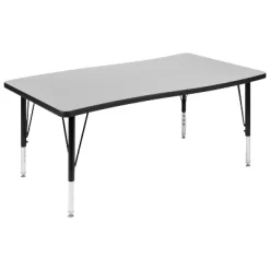 Flash Furniture 28"W X 47.5"L Rectangle Wave Flexible Collaborative Thermal Laminate Activity Table - Height Adjustable Short Legs -Northlight Store GUEST 899e07b6 2b00 4df2 beb3 bfa5b9abb078