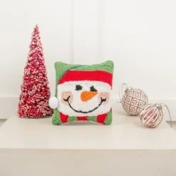 C&F Home 8" X 8" Happy Snowman Hooked Petite Christmas Holiday Throw Pillow -Northlight Store GUEST 8a038778 adb7 4ebd 8898 32cfe08359f3