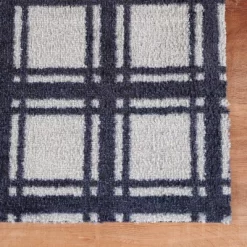 2'x3' ColorStar Prairie Grid Door Mat Navy - Bungalow Flooring -Northlight Store GUEST 8a1d9e30 65c3 4088 ad71 8f36d8bb4af5