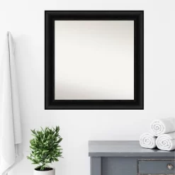 32" X 32" Non-Beveled Parlor Bathroom Wall Mirror Black - Amanti Art -Northlight Store GUEST 8b14ef6a a6a9 4a82 925f c909a127943f