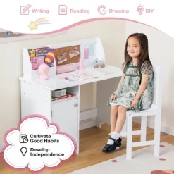 Costway Kids Desk And Chair Set Study Writing Workstation With Bookshelf & Bulletin Board 15 Costway Kids Desk And Chair Set Study Writing Workstation With Bookshelf & Bulletin Board -Northlight Store GUEST 8b401a76 fc28 44f9 ad7b cba2ddd1b374