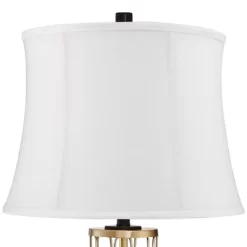 360 Lighting Nathan Modern Table Lamps 25 1/2" High Set Of 2 Gold Metal With USB Charging Ports White Drum Shade For Bedroom Living Room Home Desk -Northlight Store GUEST 8b404e04 768f 4728 9dbd 93a8b350d4a9