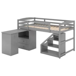 Twin Size Loft Bed With Multifunctional Movable Built-in Desk And Staircase-ModernLuxe 12 Twin Size Loft Bed With Multifunctional Movable Built-in Desk And Staircase-ModernLuxe -Northlight Store GUEST 8b71f495 5265 405b 84f2 19346647cf69