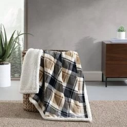 50"x60" Rugged Plaid Reversible Throw Blanket Beige - Eddie Bauer -Northlight Store GUEST 8c2b147f ac48 4356 9df9 d0c846479c38