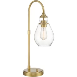 Possini Euro Design Possini Euro Vaile Desk Lamp With Dual USB Ports Warm Gold With Glass Shade -Northlight Store GUEST 8c68f048 bcdc 4268 8ba2 9325176438a0