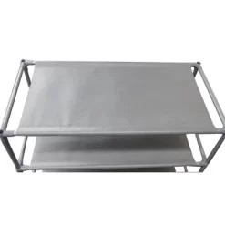 Home Basics 50 Pair Non-Woven Multi-Purpose Stackable Free-Standing Shoe Rack, Grey