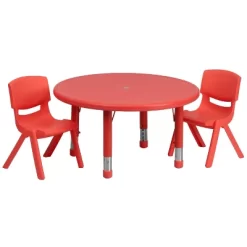 Flash Furniture 33" Round Plastic Height Adjustable Activity Table Set With 2 Chairs -Northlight Store GUEST 8d9e76db d288 4828 8cbb 8dfec7c6f9cd