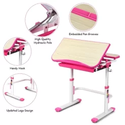 Costway Children Desk Chair Set Adjustable Study Table Drawer Winged Backrest Chair -Northlight Store GUEST 8f7f6fa8 42f6 46ee a0e4 165d9a037784