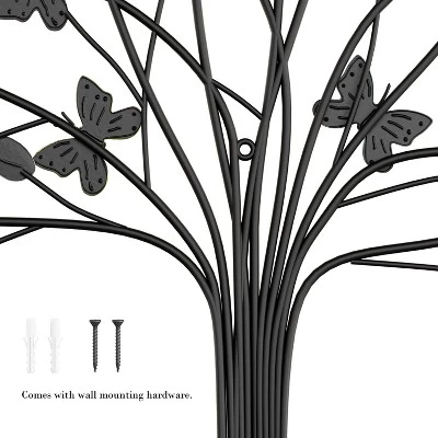 Hastings Home Hand Painted Tree Of Life Butterfly Metal Wall Art 5 Hastings Home Hand Painted Tree Of Life Butterfly Metal Wall Art - Image 3