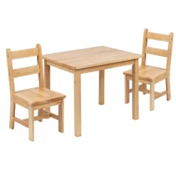 Flash Furniture Kids Solid Hardwood Table And Chair Set For Playroom, Bedroom, Kitchen - 3 Piece Set -Northlight Store GUEST 906f23c6 d3f0 472e aa20 cba3e96e665a