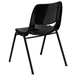 Emma And Oliver Kid's Black Ergonomic Shell Stack Chair - Black Frame And 14"H Seat -Northlight Store GUEST 907dde92 2047 46d7 a30b 3b67d55a45b4