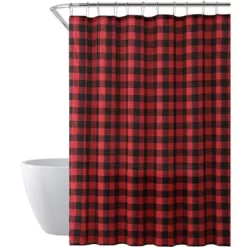 Saro Lifestyle Cotton Blend Buffalo Plaid Shower Curtain -Northlight Store GUEST 90b1cfdb 17f7 4437 8151 2d4f47e10d52