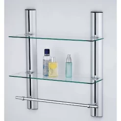 7" X 20" 2 Tier Adjustable Glass Shelf With Towel Bar Wall Shelf - Danya B. -Northlight Store GUEST 90d5ec4c cbd1 4554 9512 7be769b416f9
