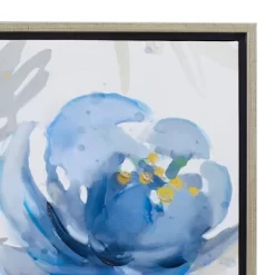 Canvas Floral Framed Wall Art With Silver Frame Blue - Olivia & May -Northlight Store GUEST 91190a1c e1ff 4467 b17c 887412fc75f4