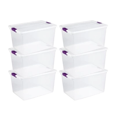 Sterilite 64 Quart Clear Multipurpose Plastic Storage Tote, 6 Pack, And 66 Quart Clear Multipurpose Plastic Storage Tote, 6 Pack For Home Organization 6 Sterilite 64 Quart Clear Multipurpose Plastic Storage Tote, 6 Pack, And 66 Quart Clear Multipurpose Plastic Storage Tote, 6 Pack For Home Organization - Image 4