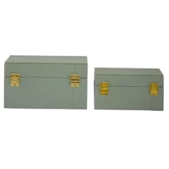 Set Of 2 Faux Shagreen Wood Box With Metal Ring Fixtures - Olivia & May -Northlight Store GUEST 9151796f f54d 44f7 8fe1 9773f60f830e