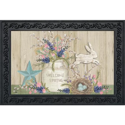 Briarwood Lane Gifts Of Spring Primitive Doormat Floral Mason Jar Indoor Outdoor 30" X 18" 3 Briarwood Lane Gifts Of Spring Primitive Doormat Floral Mason Jar Indoor Outdoor 30" X 18"