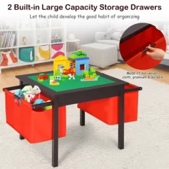 Costway 2-in-1 Kids Activity Table & 2 Chairs Set W/Storage Building Block Table -Northlight Store GUEST 9205c328 c67a 4b87 9a60 6a947f9694ae