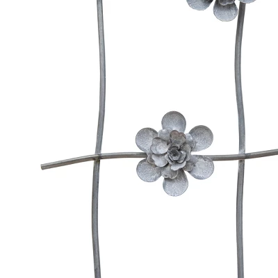 Flower Gray Metal Wall Art - Foreside Home & Garden 3 Flower Gray Metal Wall Art - Foreside Home & Garden