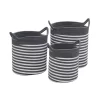 Household Essentials Set Of 3 Cotton Striped Baskets -Northlight Store GUEST 92f67b15 de79 426f b8e9 4fbe87566171