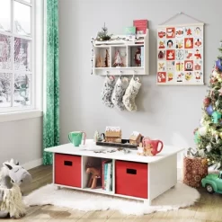 Kids' Book Nook Wall Shelf With Cubbies And Book Rack White - RiverRidge Home -Northlight Store GUEST 9306eb4e 62ed 481d 9b1e 709a72538c0c