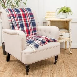 C&F Home 50" X 60" Harbor Plaid Red White And Blue Patriotic July 4th Woven Throw Blanket 8 C&F Home 50" X 60" Harbor Plaid Red White And Blue Patriotic July 4th Woven Throw Blanket -Northlight Store GUEST 9417d504 3920 4c2a be6a 1f11efe7dc9d