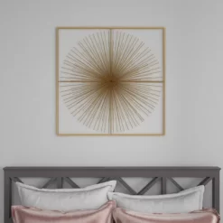 Metal Starburst Handmade Large 3D Wall Decor With Gold Frame Gold - CosmoLiving By Cosmopolitan -Northlight Store GUEST 95104589 6767 472a b3f8 cf4910e46455