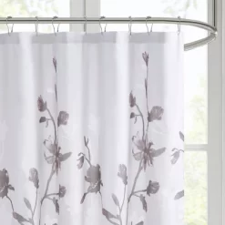 Anise Floral Printed Burnout Shower Curtain