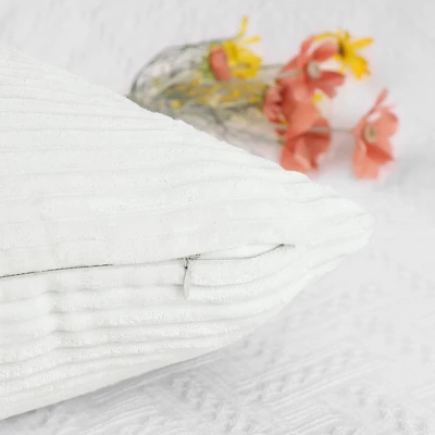 Unique Bargains Corduroy Modern Solid Striped Couch Sofa Home Decorative Pillow Covers 2 Pcs 5 Unique Bargains Corduroy Modern Solid Striped Couch Sofa Home Decorative Pillow Covers 2 Pcs - Image 3