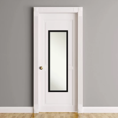 16" X 50" Avon Narrow Framed Full Length On The Door Mirror Black - Amanti Art 8 16" X 50" Avon Narrow Framed Full Length On The Door Mirror Black - Amanti Art - Image 6