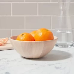 7oz Rubberwood White Washed Serving Bowl - Threshold™