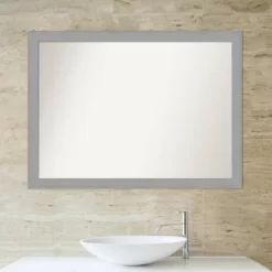 42" X 31" Non-Beveled Bathroom Wall Mirror Brushed Nickel - Amanti Art -Northlight Store GUEST 98076d61 b879 42e4 afad dc07cb1ab7ec