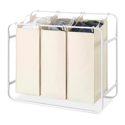 Whitmor Retro Triple Laundry Sorter White 7 Whitmor Retro Triple Laundry Sorter White - Image 5