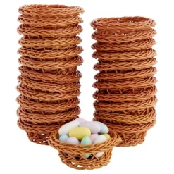 Bright Creations 24 Pack Mini Woven Baskets For Treats And Easter Decor, Brown (3.1 X 1.2 Inches) -Northlight Store GUEST 9887de34 8389 4777 a737 8f438a2a1f01
