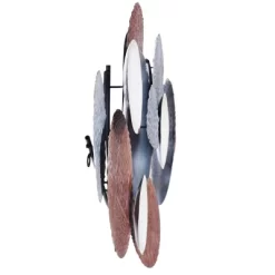 Metal Nobu Hanging Assorted Hammered Circles Unframed Wall Canvas Brown/White/Black - StyleCraft