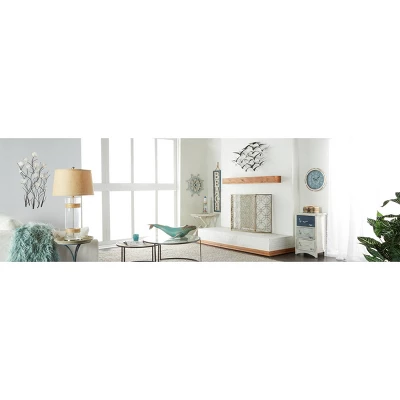 Wood Sail Boat Ship Wheel Wall Decor With Distressing Blue - Olivia & May 4 Wood Sail Boat Ship Wheel Wall Decor With Distressing Blue - Olivia & May - Image 2