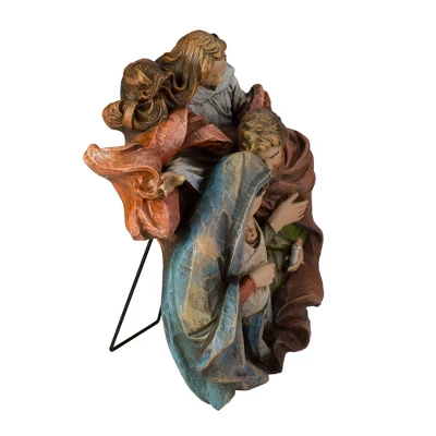Roman 14" Brown Holy Family With Angel Christmas Wall Bust 4 Roman 14" Brown Holy Family With Angel Christmas Wall Bust - Image 2