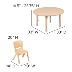 Flash Furniture 33" Round Plastic Height Adjustable Activity Table Set With 2 Chairs -Northlight Store GUEST 993dfe1f 5b65 4ee8 a305 3f97541f5bee