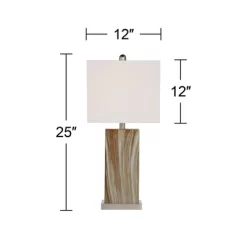 360 Lighting Connie Modern Table Lamps Set Of 2 25" High Brown Faux Marble With USB Charging Port White Rectangular Shade For Living Room Office Desk -Northlight Store GUEST 99791b9b 0488 4e77 a280 94707e06cc1a