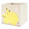 3 Sprouts Large 13 Inch Square Children's Foldable Fabric Storage Cube Organizer Box Soft Toy Bin, Yellow Rhino And Polka Dot Sheep (2 Pack) -Northlight Store GUEST 9ab30dc1 ed1c 4810 a581 2061c9c1a7a5 1